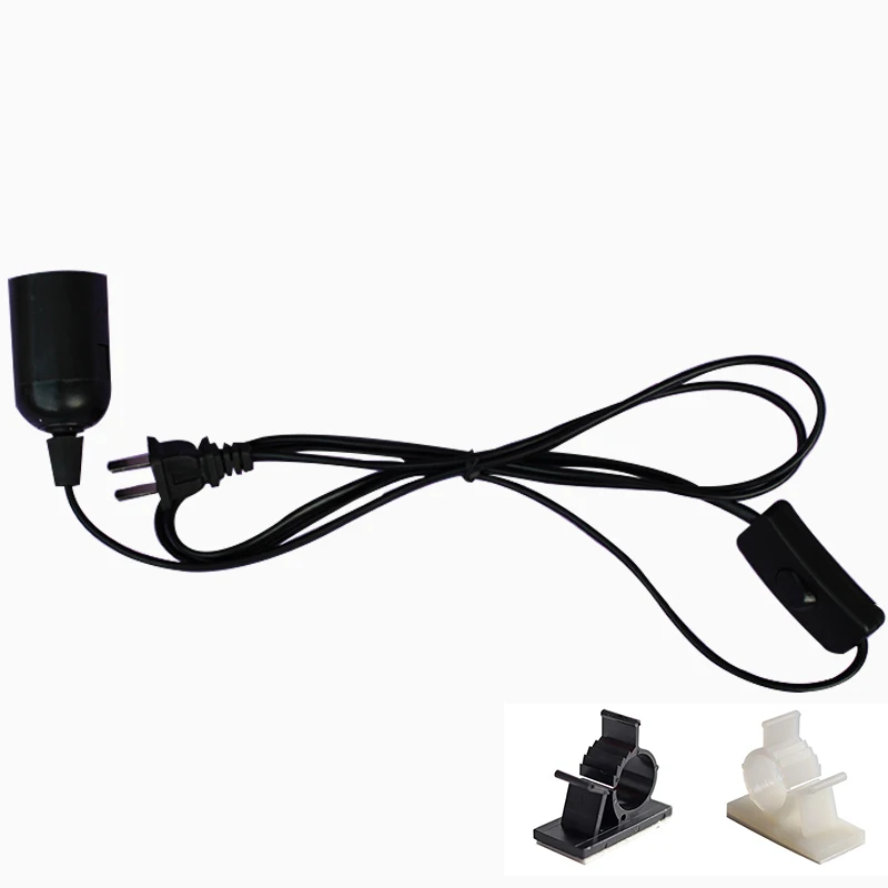 Portalámparas E27, luz colgante, cable de alimentación de 1,8 m, adaptador de enchufe UE/EE. UU. con cable de interruptor, utilizado para fijar enchufes, blanco, negro: Blanco