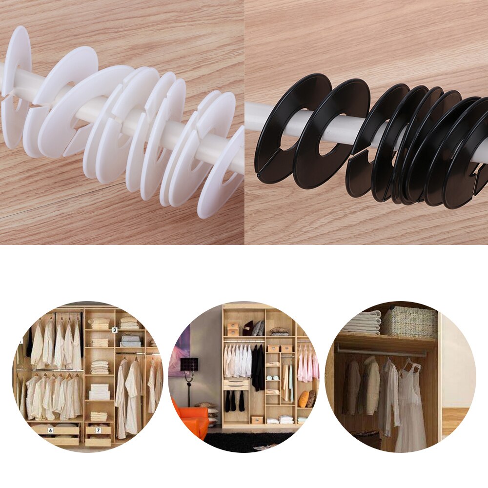 5/10Pcs Zwart Wit Verdelers Kleding Maat Verdelers Diy Handgemaakte Ronde Hangers Closet Verdelers Kleding Winkels Accessorie