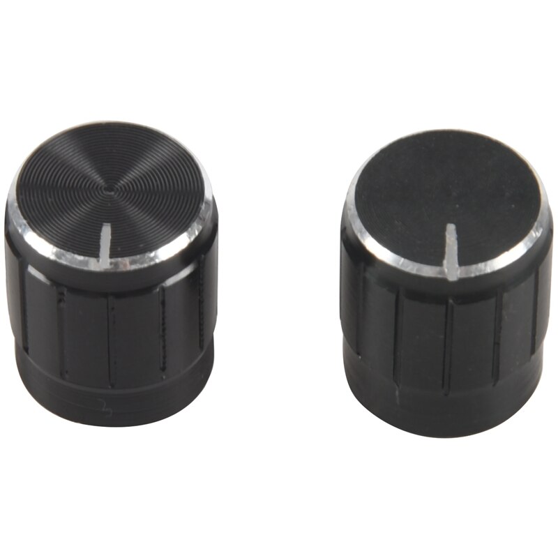 -2 Pcs Antislip Geribbeld Handvat Potentiometer Knoppen Caps 6Mm Dia Hole Black: Default Title