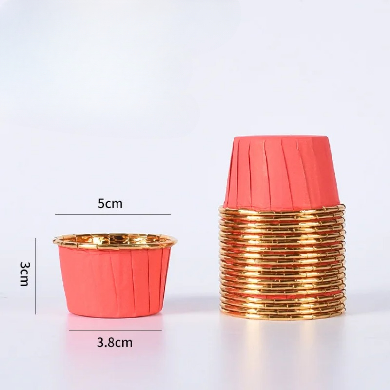 50 Uds. Mini paquete pequeño de papel para tazas de magdalenas, envoltorios para cupcakes, cajas para tazas para hornear, cajas para muffins, herramientas para pasteles DIY, suministros de cocina para hornear: Caqui oscuro