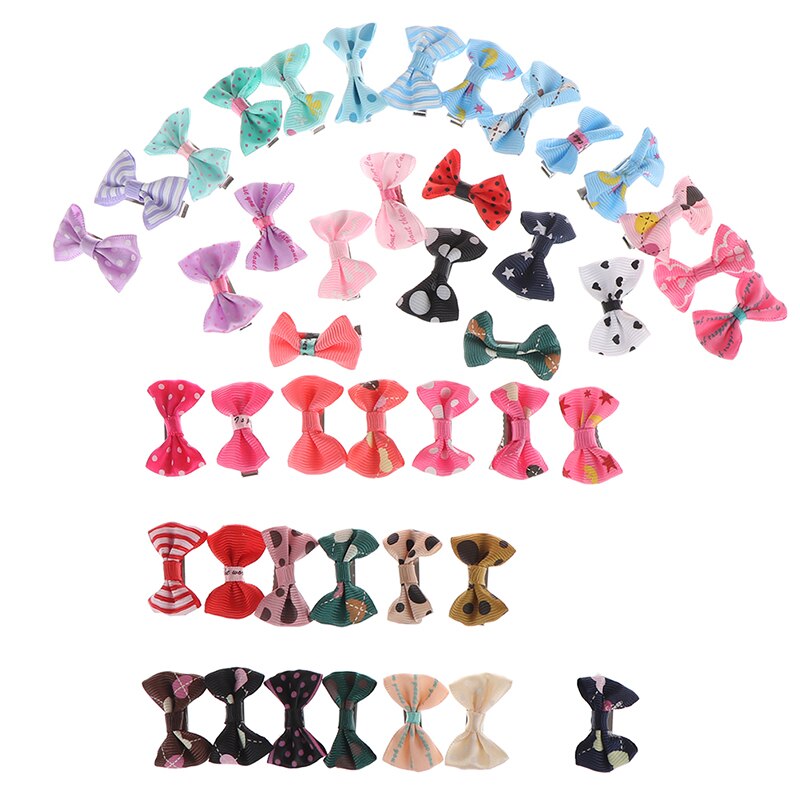 Random 10Pcs/lot Baby mini Bow Hairpins Girls Hair Accessories Kids Hair Clips Mini Cute for baby girl