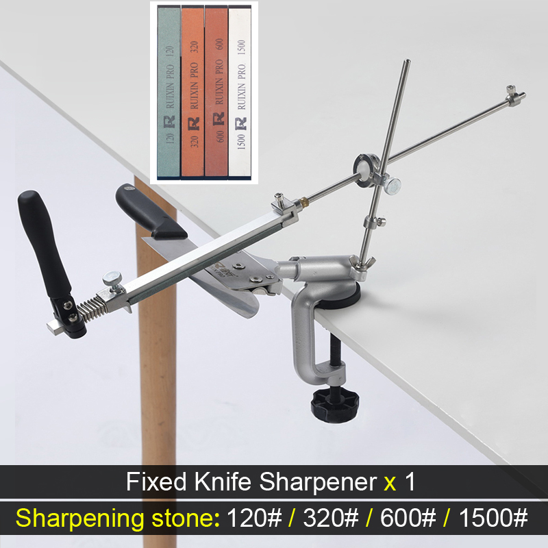 RUIXIN PRO Angle Sharpeners Fixed Knife Sharpener Sharpening System Grit120-10000# Sharpening Stone Aluminum alloy: 4 Stone Set
