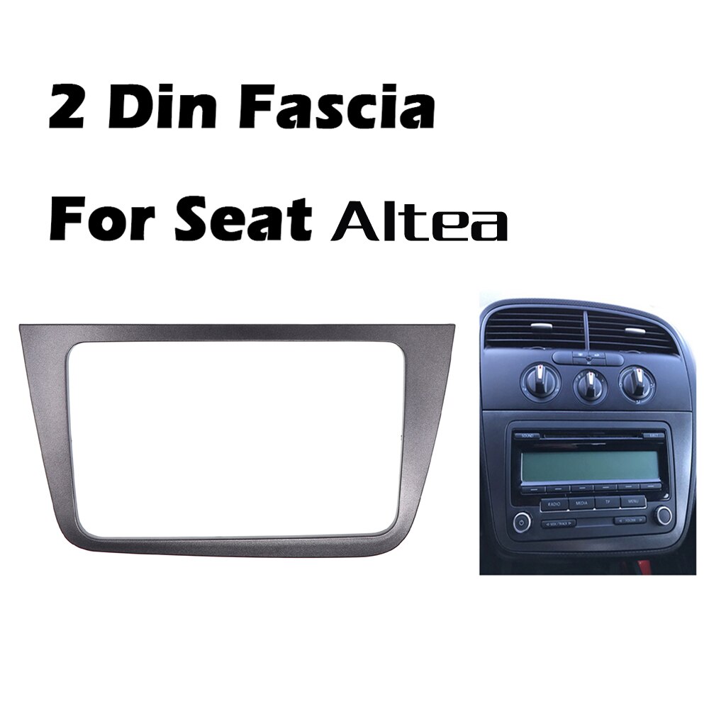 Fascia de Radio de coche de doble DIN para SEAT Altea Toledo (LHD), kit de marco de panel estéreo de mano izquierda, adaptador de panel de montaje de embellecedor facia