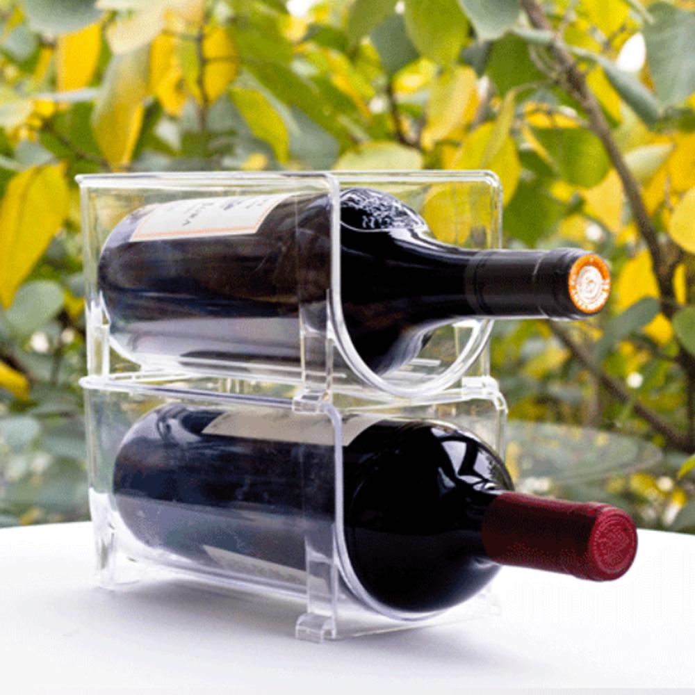 Refrigerator wine rack stand Stackable Anti-slip Wine Storage Organizer wine accessories for the kitchen Countertops Table Top