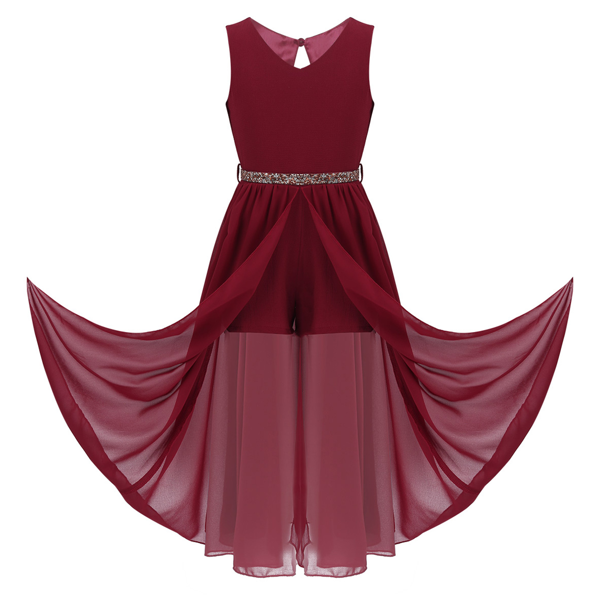 Kids Teens Ballet Tutu Dance Leotard Dress Short Jumpsuit Romper Maxi Dress Girls Lyrical Dance Costumes ballerina dress kids: Burgundy / 14