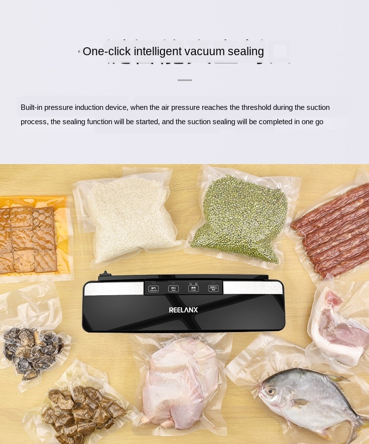 Vacuum Sealer V2 125W Built-in Cutter Automatic Food Packing Machine 10 Free Bags Best Vacuum Packer for Kitchen220V