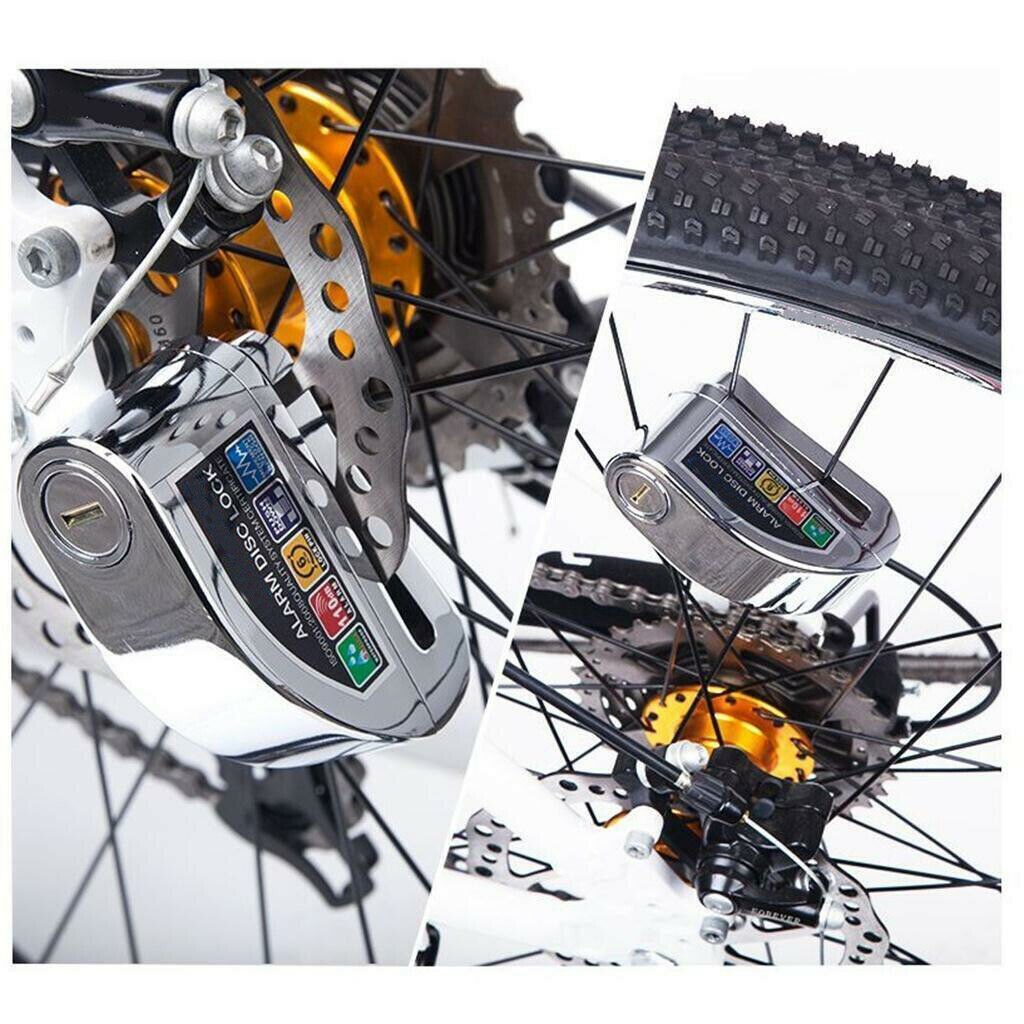 Bezpieczeństwa kłódka motocykl skuter wioślarz silnik terenowy z dyskiem hamulce blokada przed kradzieżą alarm antywłamaniowy srebrny
