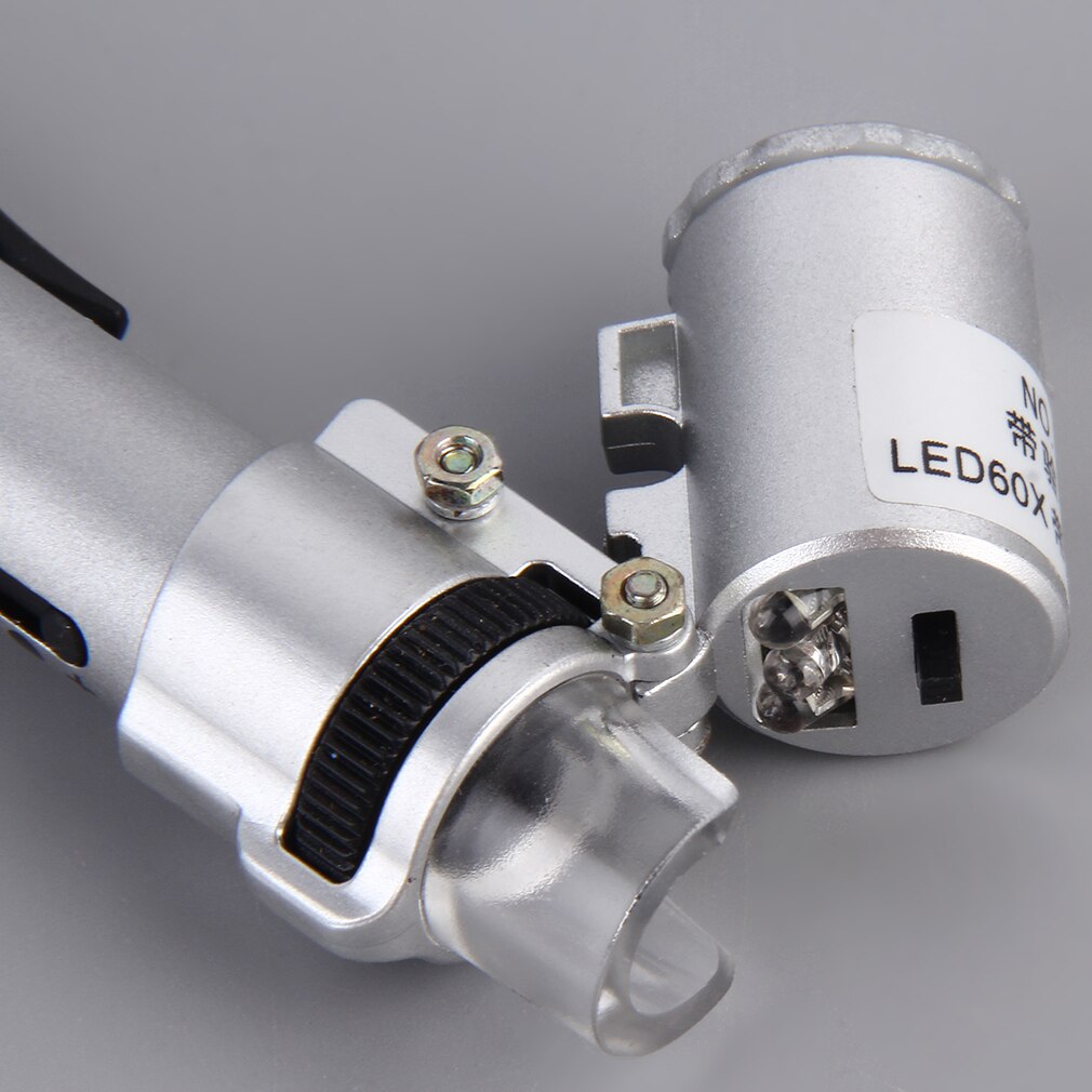 60X fonction de lecture stylo Microscope Loupe Loupe argent exquisément Durable magnifique