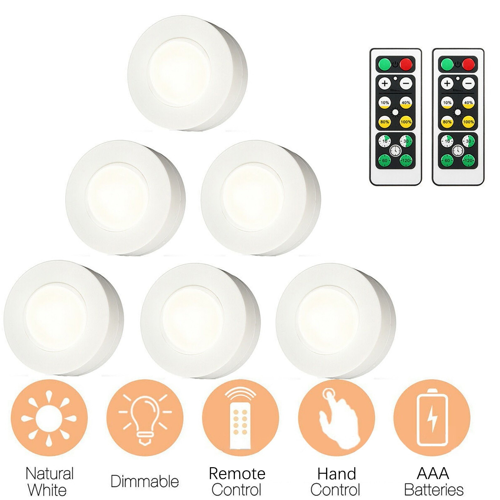 led wall light Timing Dimming cabinet light wireless remote control cabinet light Round Shape night lights Home Lights #Z1