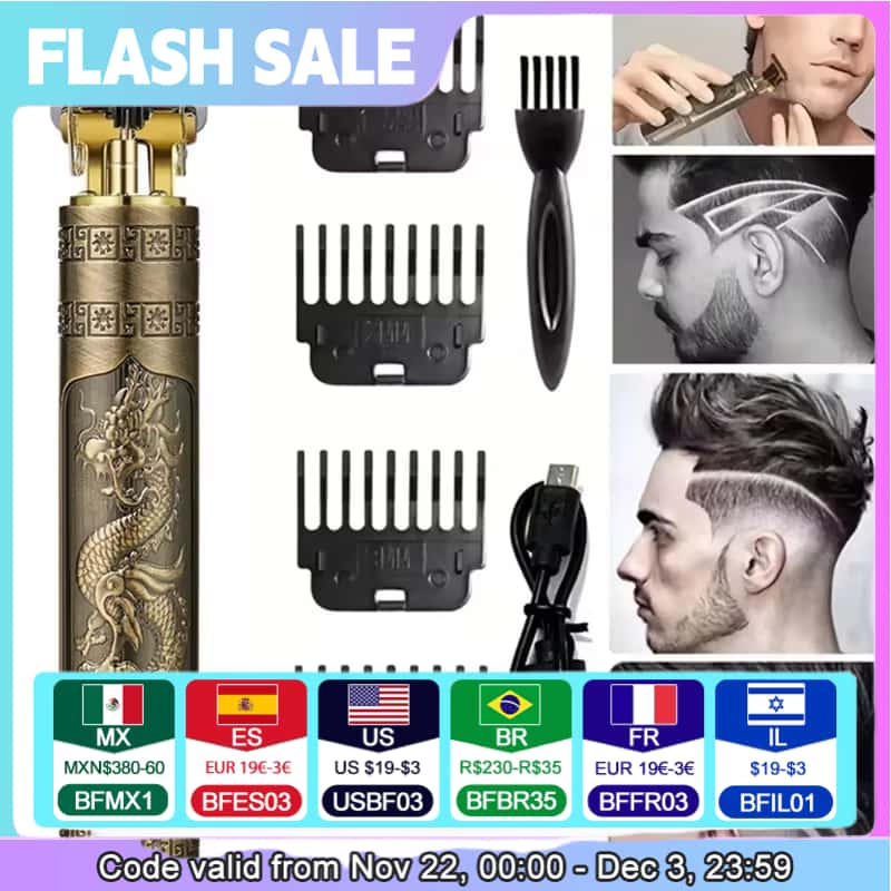 Elektrische tondeuse Professionele USB draadloze tondeuse Professionele baardtrimmer Kapselverzorgingsset Haarsnijmachine