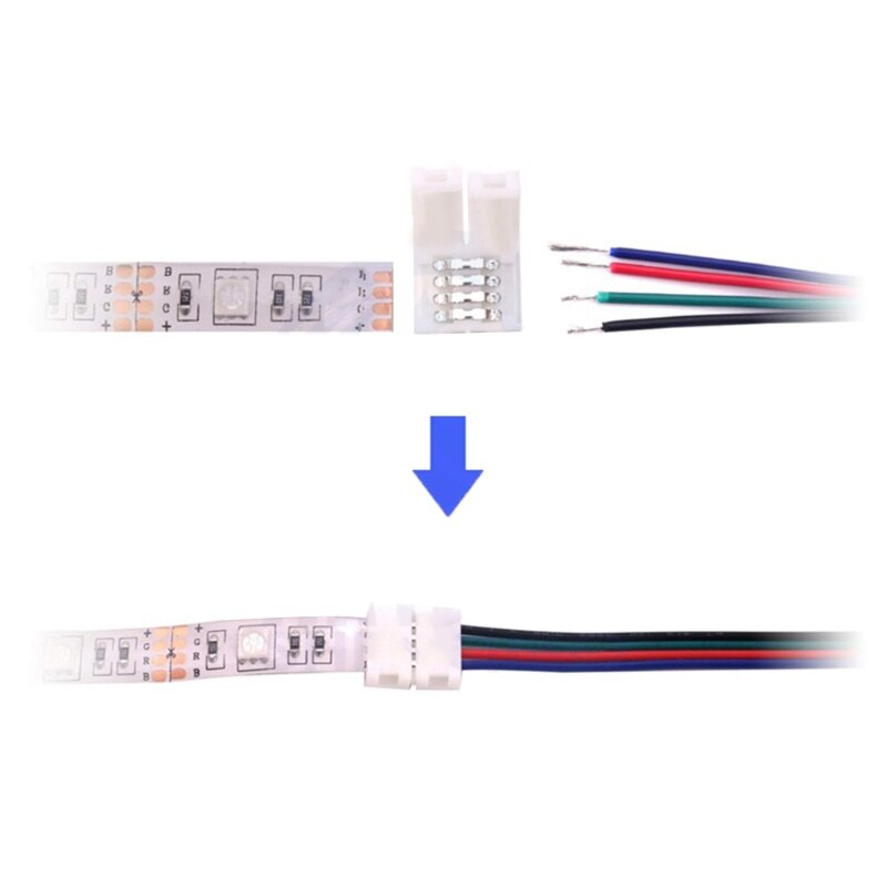 33ft/10M 4-Kleur Rgb Extension Cable Cord Line Voor Led Strip Rgb 5050 3528