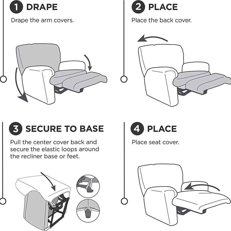 4 Stuks Pluche Fluwelen Fauteuil Sofa Cover Voor Woonkamer Relax Fauteuil Hoes Ligstoel Cover Voor Luie Jongen Sofa
