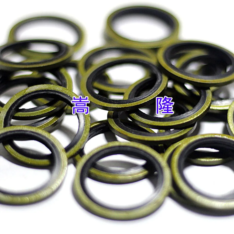 4Pc-20Pc 6/8/10/12/14/16 ~ 60Mm Gebonden Wasmachine Metalen Rubber Olie Afvoer Plug Pakking Fit M6/M8/M10 ~ M60 Gecombineerde Wasmachine Afdichting Ring