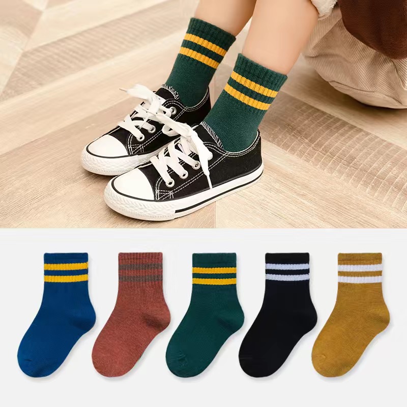 Calcetines de algodón suave transpirable para niños, calcetín de punto con dibujos animados, para la escuela, a la , para primavera y verano, 5 uds.