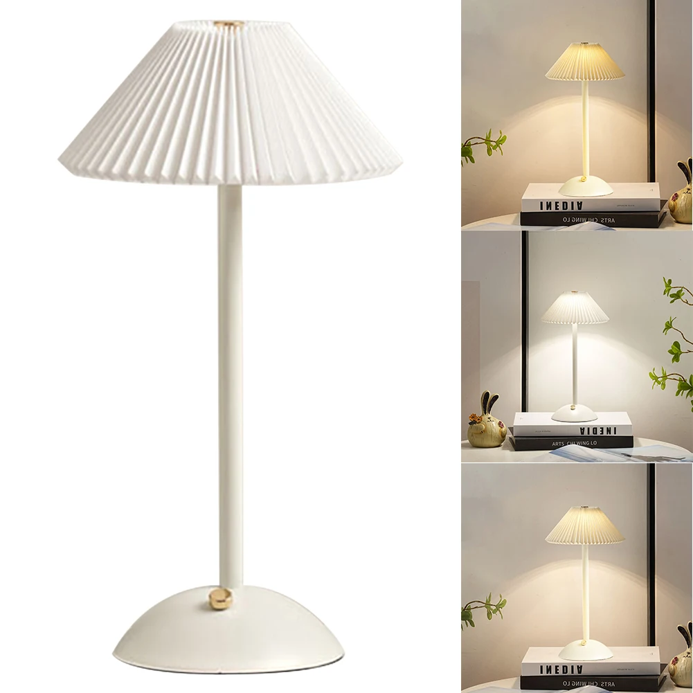 Nordische plissierte Tisch lampe mit Holz sockel Kunst Atmosphäbetreffend Lampe USB Aufladung modernen Stil für Schlafzimmer Wohnzimmer Dekor: Grün