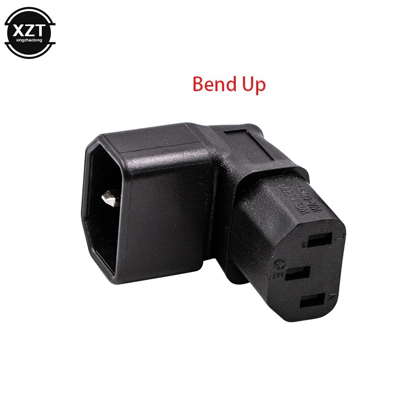 3Pin IEC Connector Down UP 90 Angled IEC 320 C14 Male to C13 Female Power Adapter Connector AC Plug for LCD Wall Mount TV: up
