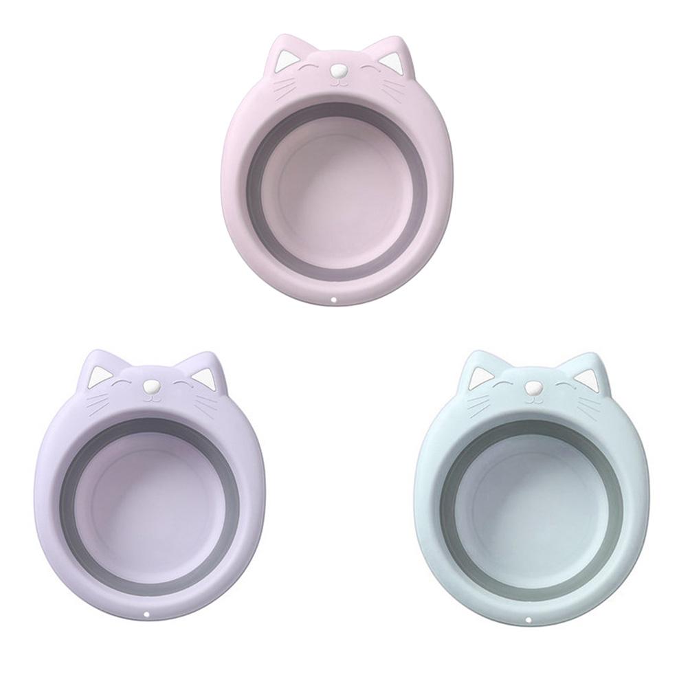 Cartoon Cat Portable Baby Face Basin Kids Plastic Thicken Washbasin