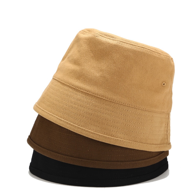 Effen Kleur Retro Emmer Hoed Bekken Hoed Mannen En Vrouwen Straat Trend Puur Katoen Visser Hoed Zon Voorkomen hoeden