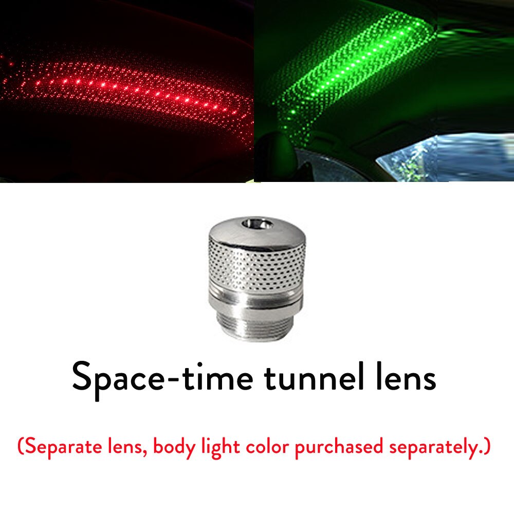 Mini LED COCHE techo estrella noche luz USB Lámpara decorativa proyector ambiente ajustable hogar techo Decoración Luz: Time Tunnel Lens