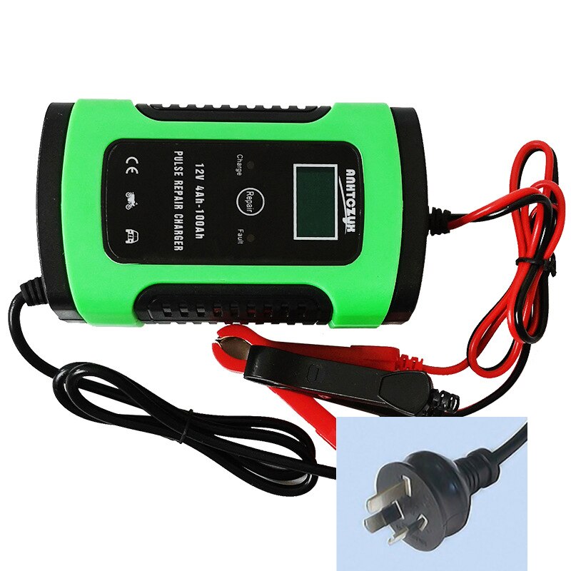 Universal Car Battery Charger 110V To 220V To 12V 6A LCD Smart Fast for Auto Car Motorcycle Lead-Acid Full Automatic Charging: AU Plug
