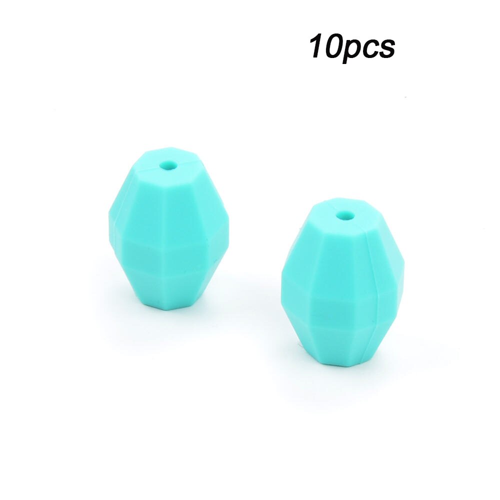 LOFCA 10pcs Baby Oak Barrel Teething Beads Geometric Shape Silicone Beads Food Grade Baby Teething Toys Chewable Jewelry DIY