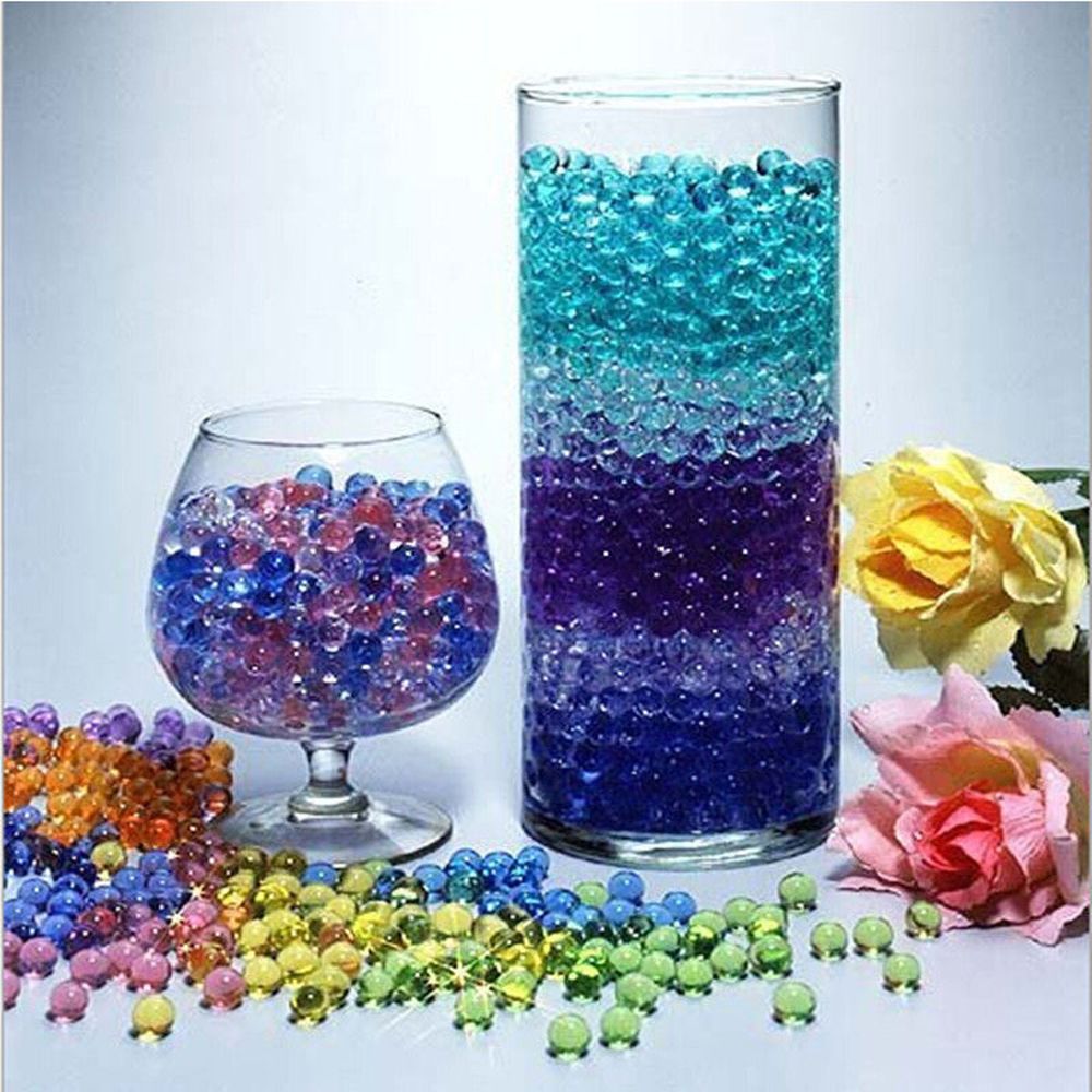 Perles d'eau en Hydrogel pour enfants, 500 pièces, cristal, terre, boue, plante d'eau, fleur, gelée, boules d'eau, jouet, Vase, décoration