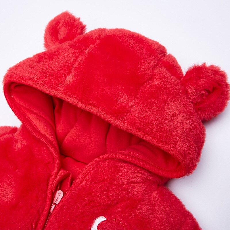 PONGSONA – barboteuse à manches longues pour bébé, vêtement d'hiver à capuche, petit ours, combinaison pour bébé garçon et fille