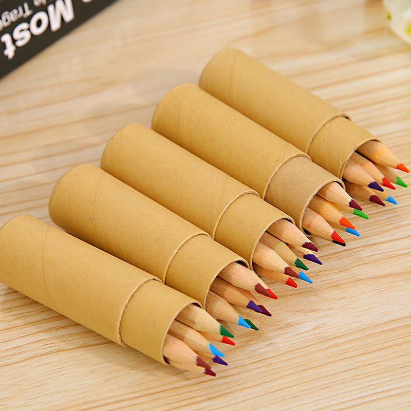6 Paint Colored Pencils, Pre- Sharpened, HB Core Wooden Colored Pencils with Sharpener Ideal for Drawing Art, Sketching, Shading