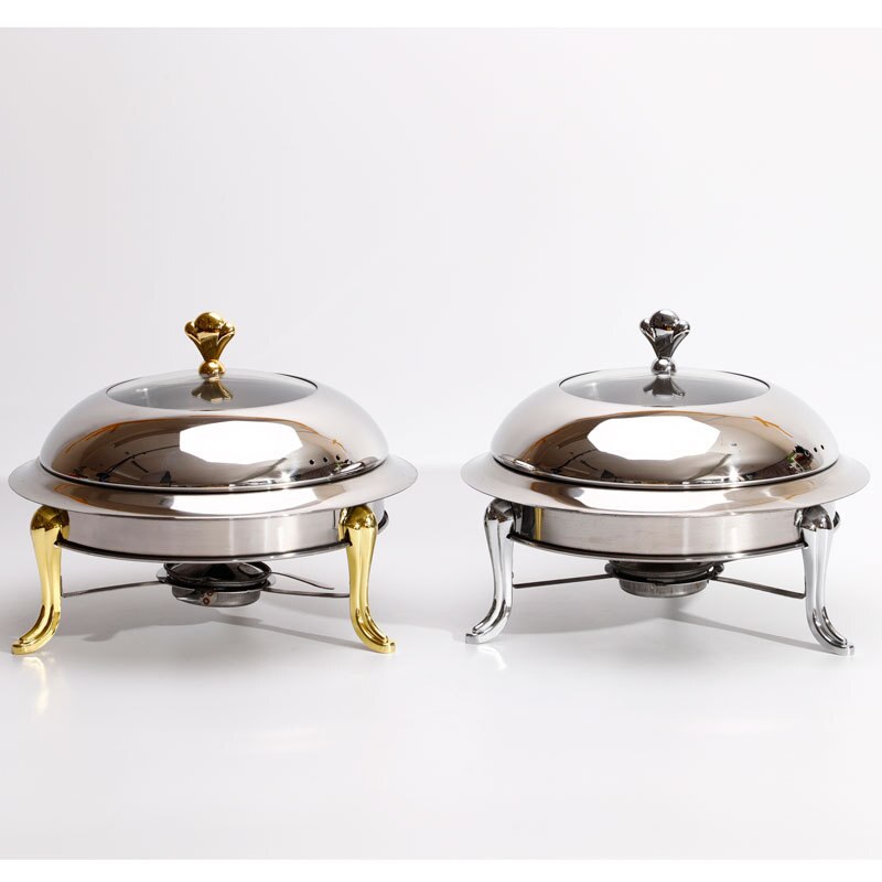 Golden Stainless Steel Alcohol Stove Household Commercial Removable Small Chafing Dish Solid Fuel Boiler Cooking Pots
