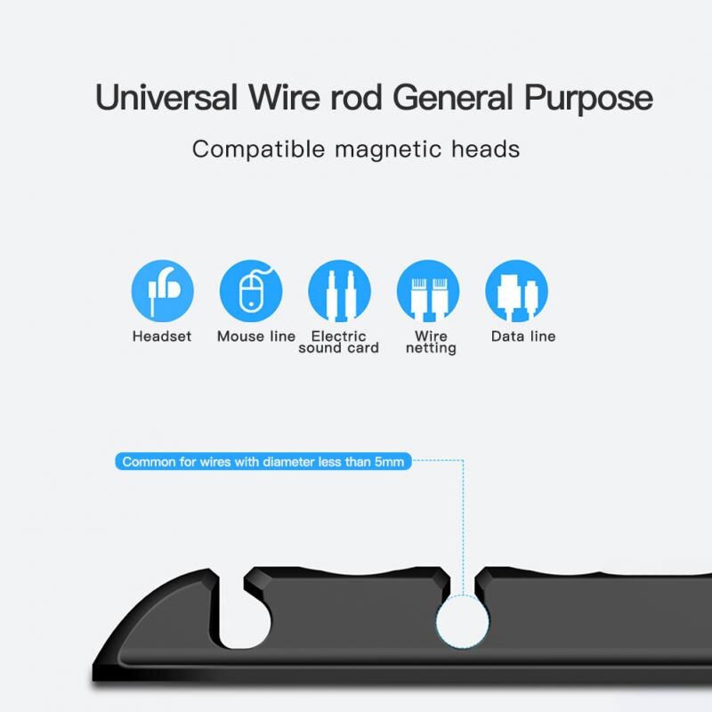 Kabelorganisator magnetisk kabelstyring usb kabelholder silicione fleksible desktop clips kabel assistent multi-wire universal