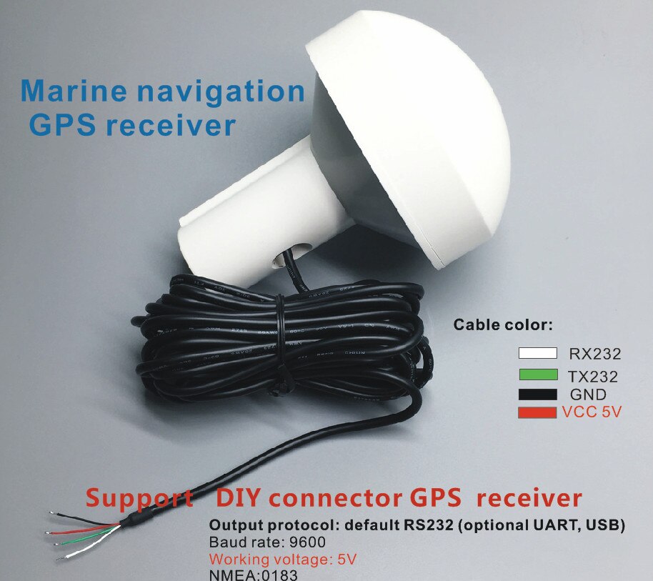 STOTON GPS 5 v, G7020 chip DIY Custom Connectors, paddestoelvormige case, GPS ontvanger, RS-232 GPS receiver9600bps, voor marine boot