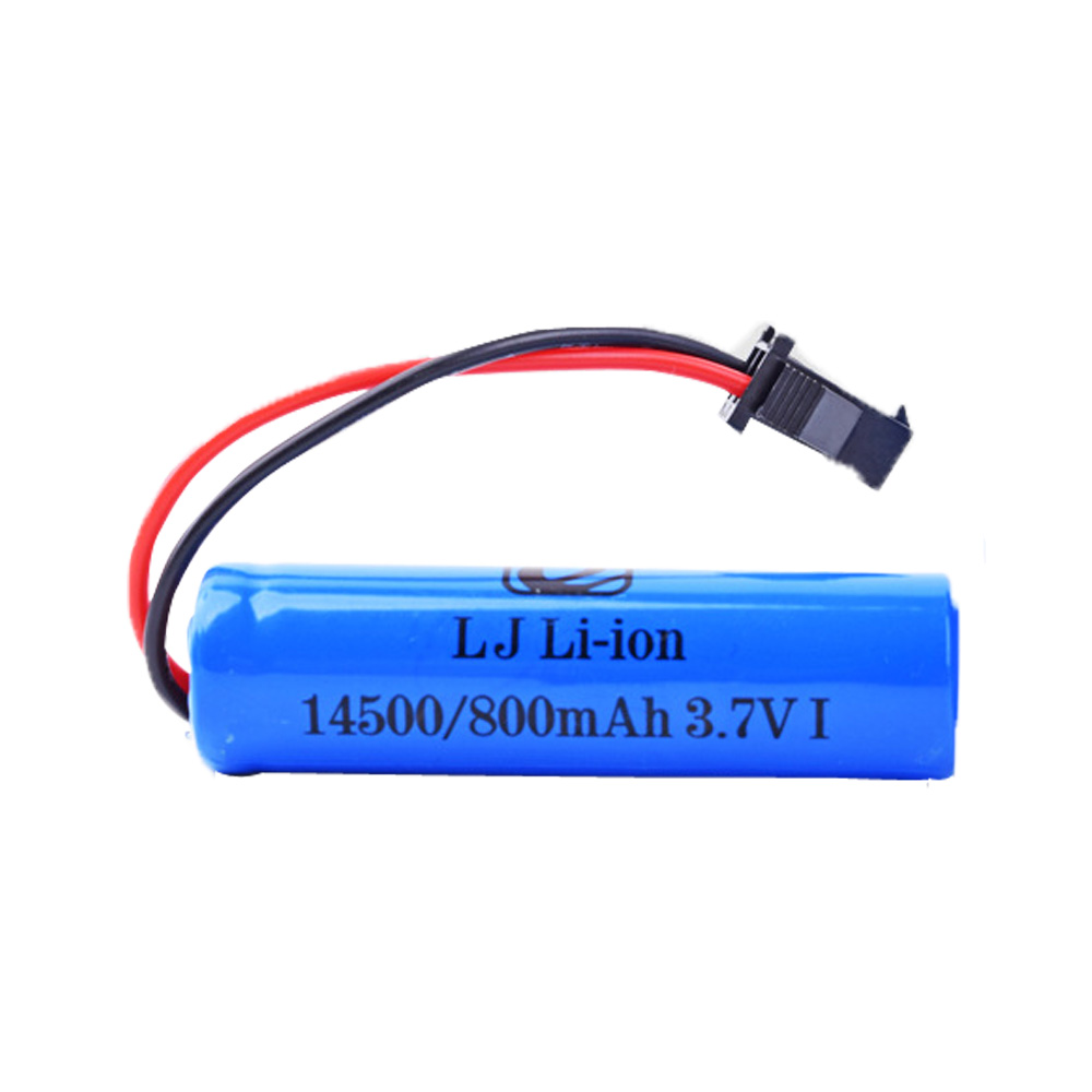 Batería Lipo de 3,7 V y 800mah, enchufe de 14500 SM-2P con cargador para C2 D828 RC, accesorio de juguete para coche acrobático, batería RC de de 3,7 V: Gris claro