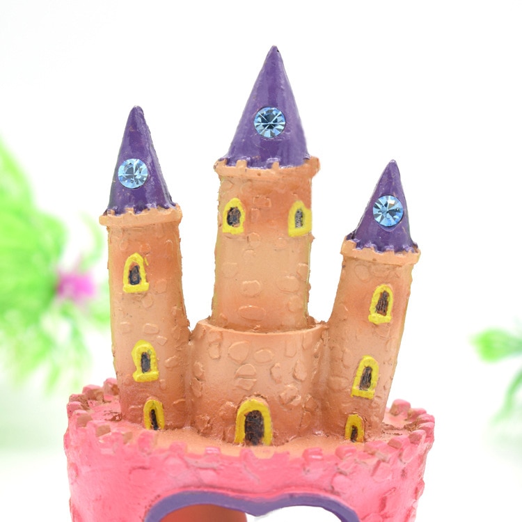 Newest Pink Princess Castle Fish Cave Aquarium Ornament Fish Tank Decoration