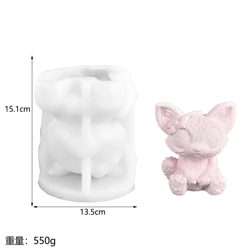 3D Cartoon Animal Candle Silicone Mold for Handmade Chocolate Decoration Gypsum Aromatherapy Soap Resin Candle Silicone Mould: Light Grey