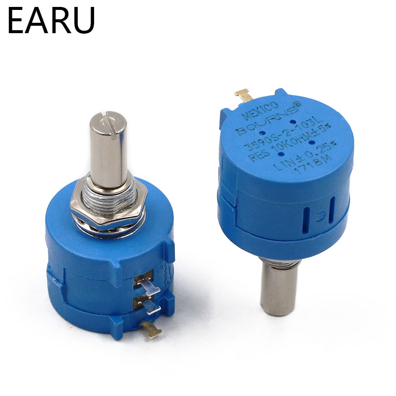 10 pces 3590s-2-103l 10k precisão multi-turn potenciômetro (10 voltas) resistência ajustável