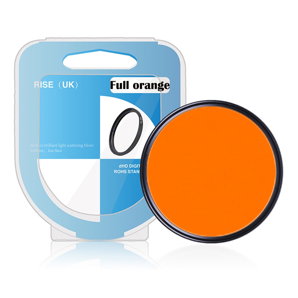 RISE(UK) 49/52/55/58/62/67/72/77mm Ultra Slim frame Full Orange Color Filter with box For DSLR SLR Camera Lens