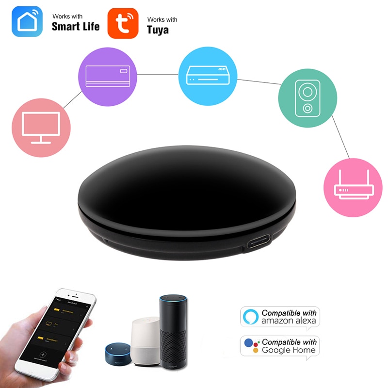 FrankEver Smart IR Remote Control WiFi IR Blaster Controller Universal Repeater Hub Work with Alexa Tuya APP Smart Household