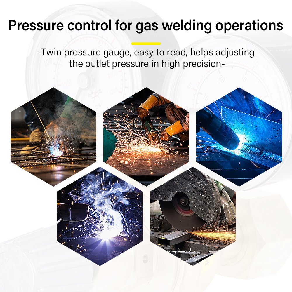 Mini Argon CO2 Gas Bottle Pressure Regulator MIG TIG Welding Flow Meter Gauge W21.8 1/4 Thread 0-20 mpa Regulator