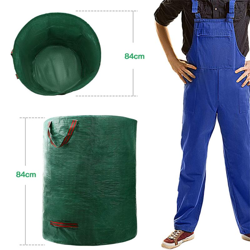 1PCS 500L PE Coated Polypropylene Woven Fabric Foldable Garden Waste Bags For Garden Lawn Leaf Yard HWC