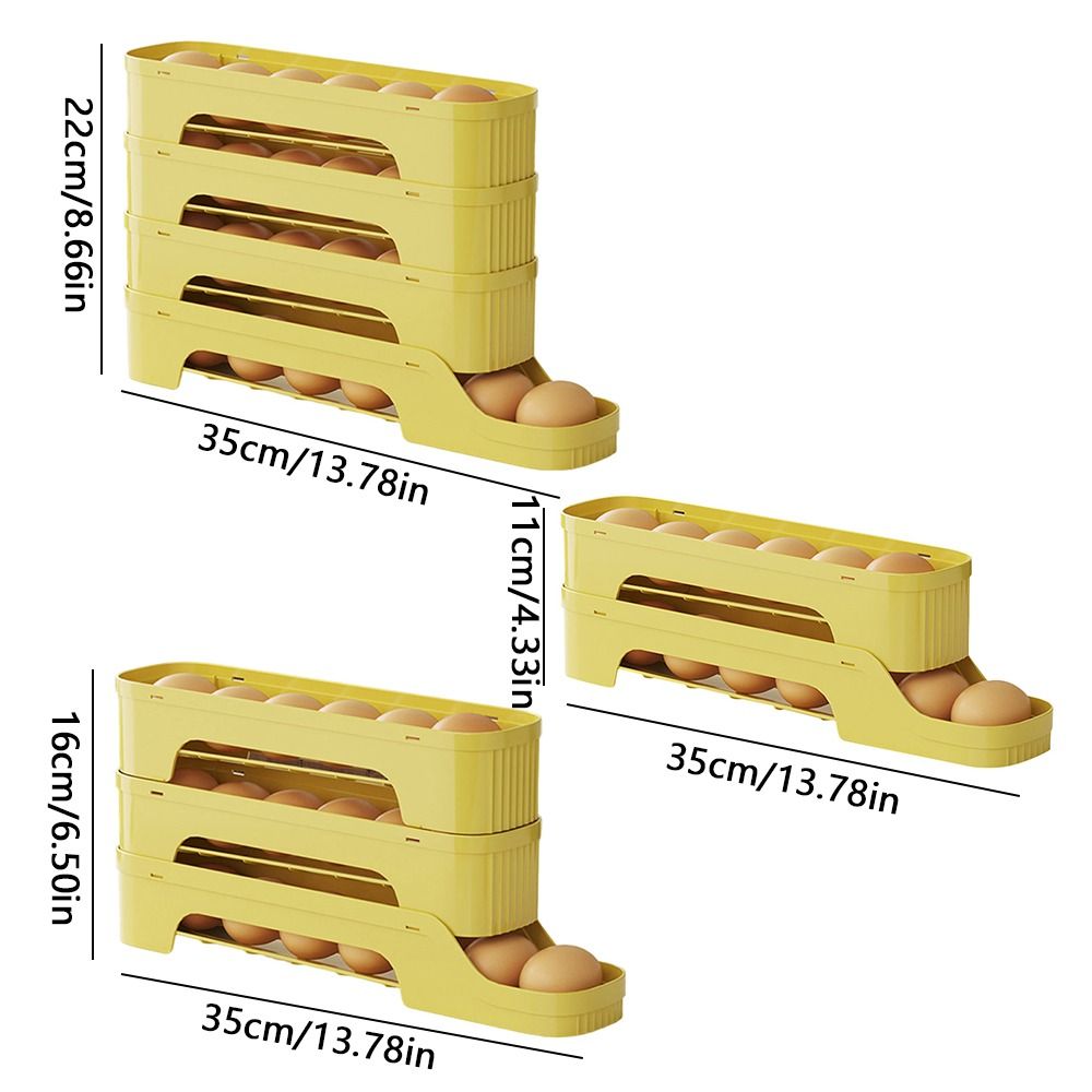 Durable Slide Organizer Automatic Egg Roller Large Capacity Space Saving Egg Roller Rack Egg Dispenser Kitchen