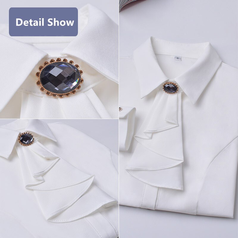 Naviu dam sommarskjorta ol formell fluga kortärmad slim chiffong blusar kontor dam plus size toppar