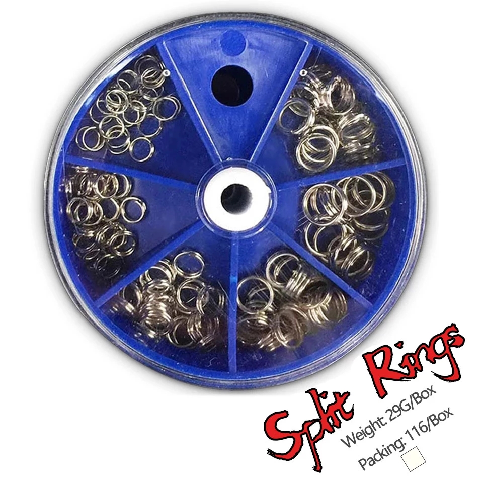 Conector De Pesca De Aço Inoxidável, Duplo Loop, Anéis Divididos, Equipamento De Pesca Mercadorias, Tudo para Pesca, 116Pcs por lote