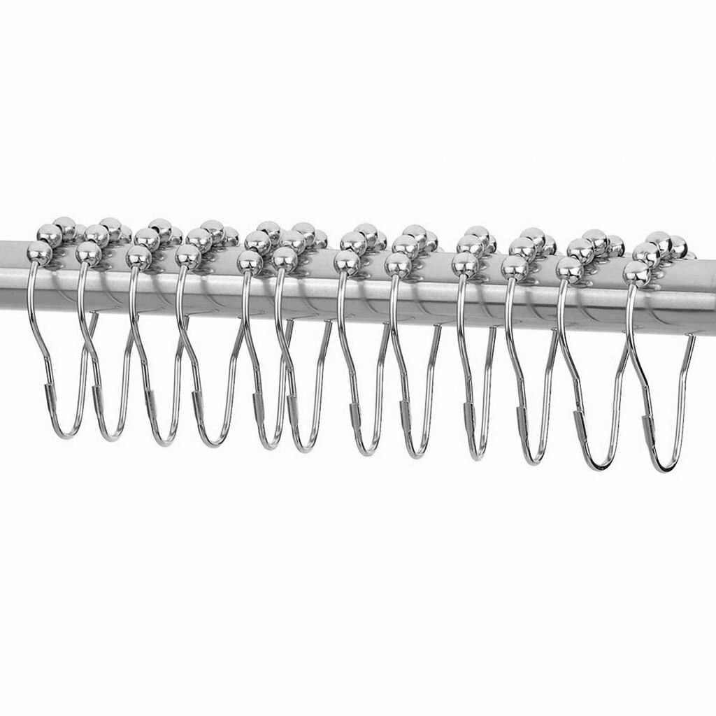 Rullboll duschdraperi krokar ringar silver färg duschdraperi ring krokar 24/36/48 st utan rost lätt att installera