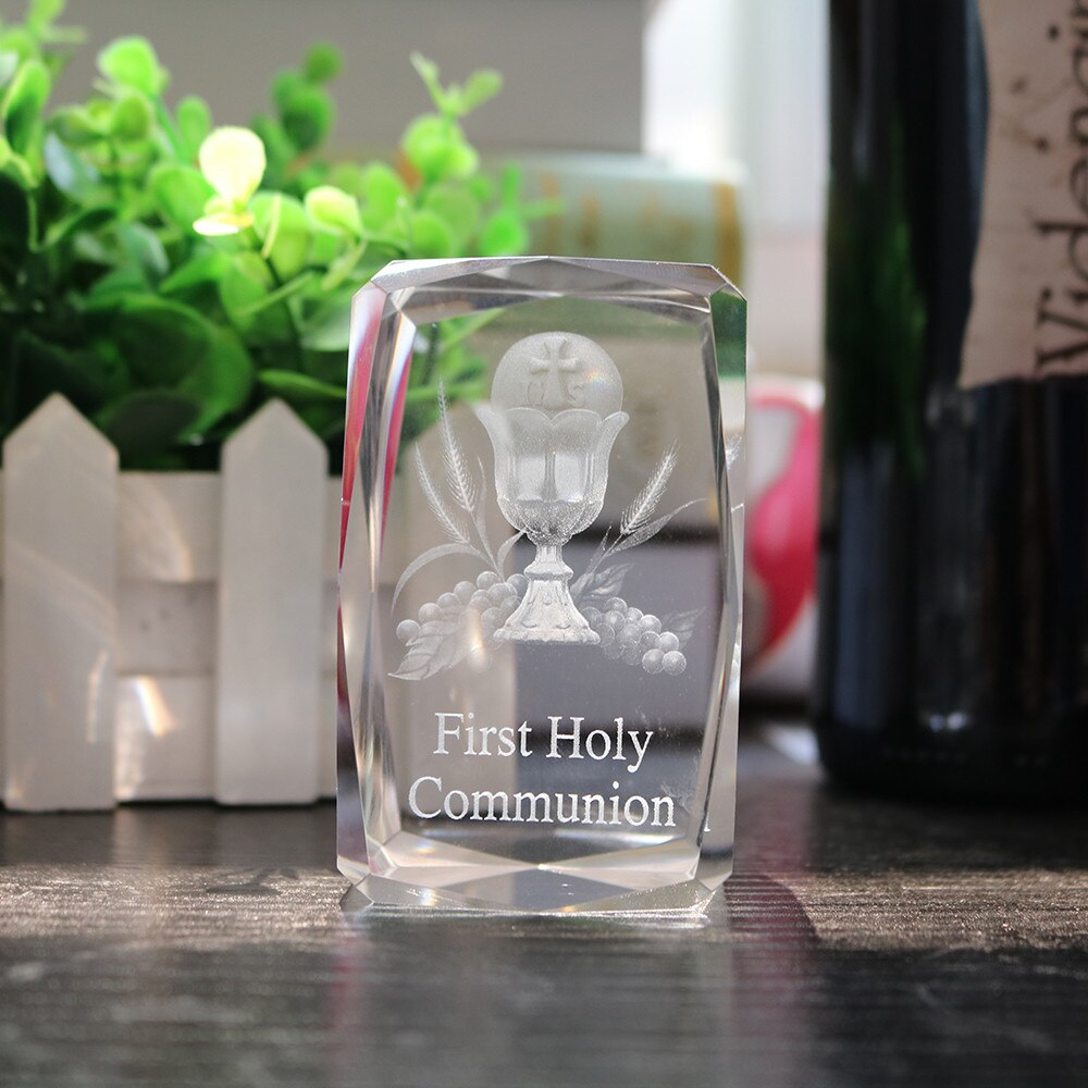 Eerste Heilige Communie Crystal 3D Heilige Graal Photo Cube Religieuze Christian Gunst