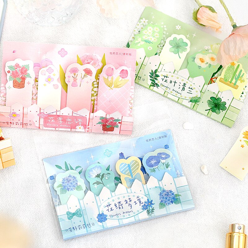 120Sheets/Pack Bloem Memo Pad Stickers Decal Sticky Notes Scrapbooking Diy Kawaii Notepad Dagboek 788