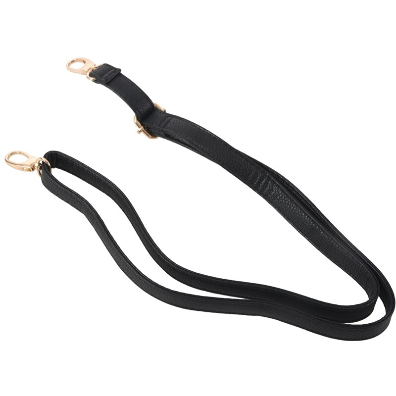 Women's PU Leather adjustable Messenger Bag strap Black