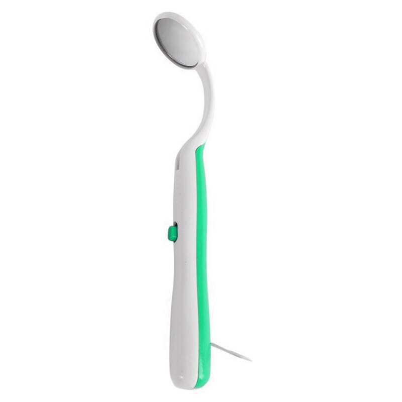 1 pc led lys tænder mundtandspejl super lyst mundspejl belyst tandplejeværktøj mundhygiejnemaskine: Grøn