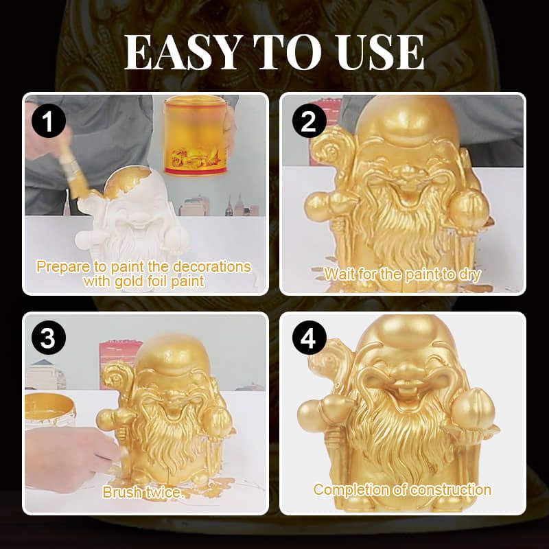 Water-based Glitter Bronzing Paint Strong Metal Sense Anti-corrosion &amp;Anti-rust Paint Safe&amp;Non-toxic Surfaces Handicraft Restor