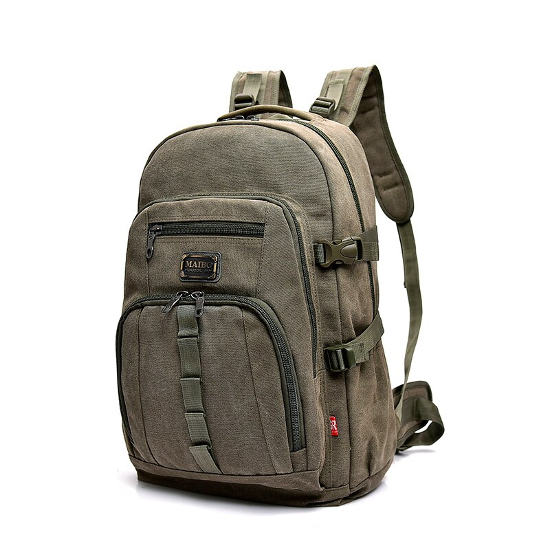 Freizeit Leinwand Reise Rucksack Große Kapazität Männer Ich bin Freien Bergsteigen Tasche Männlichen Rucksack Gepäck Schule Tasche: Armee Grün