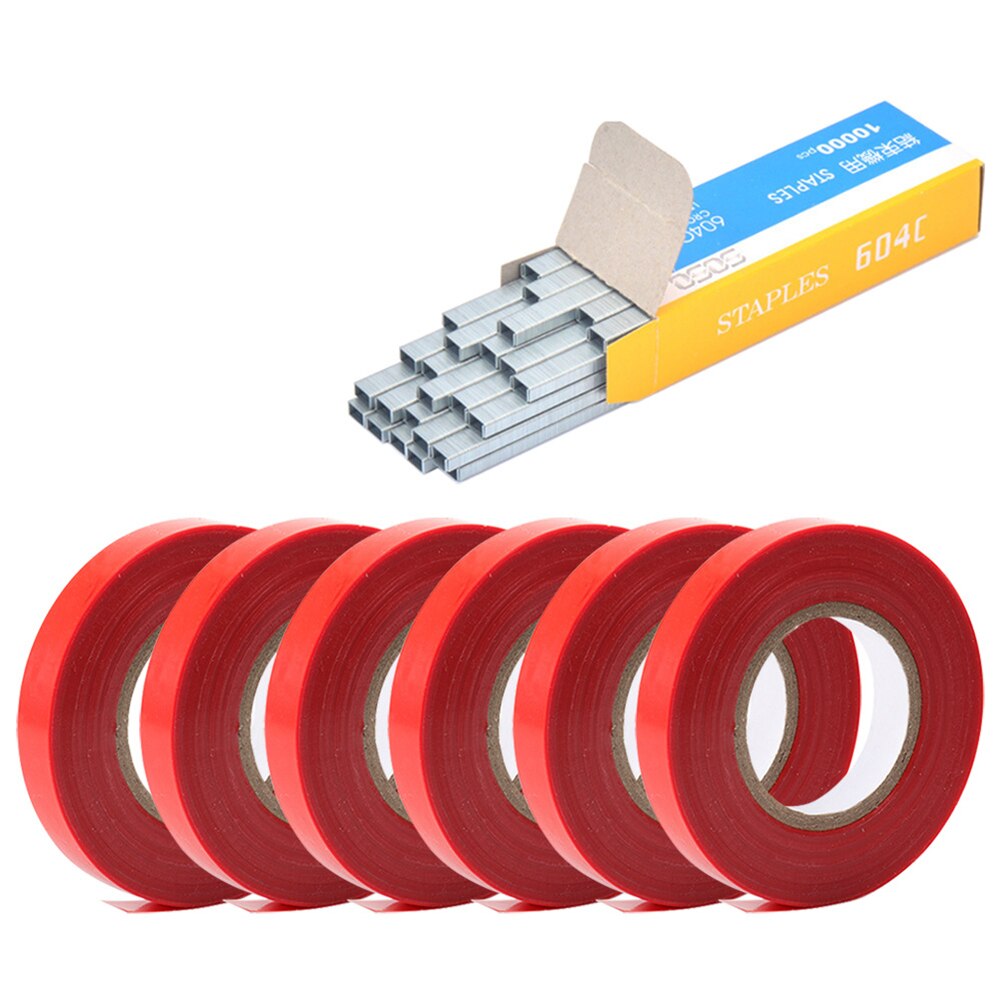 Garden Tools Plant Tying Tapetool Packing Vegetable Stem Strapping Tapener Machine Branch Hand Tying Machine Tools for Grape: 6pcs Tapes Nail 01